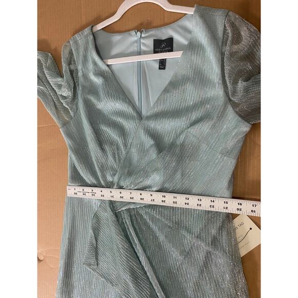 ADRIANNA PAPELL DRESS 12 GREEN MOTHER OF BRIDE GOWN FALL WEDDING GUEST FORMAL - Picture 8 of 16